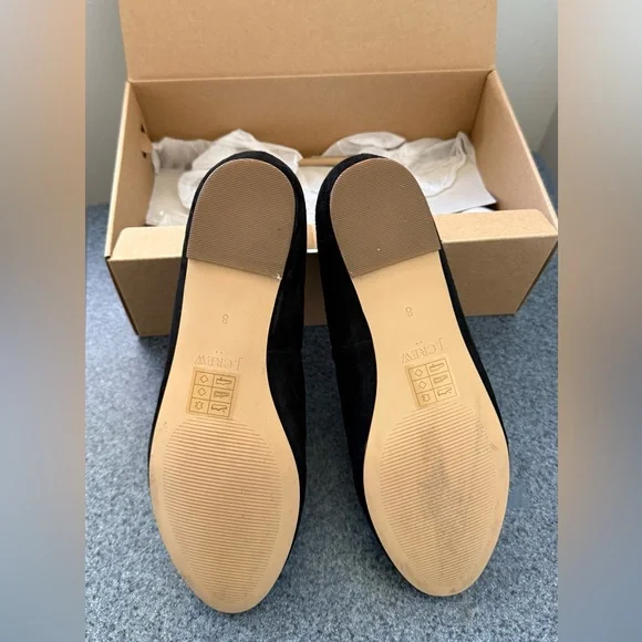 NWT J.Crew Black Suede Women's Smoking Slip On Loafers US 8 - Picture 5 of 9